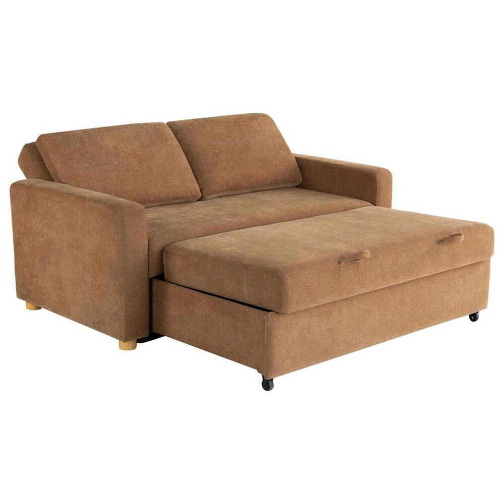 Lifestyle Solutions Tyler Convertible Sleeper Sofa in Rust, , large
