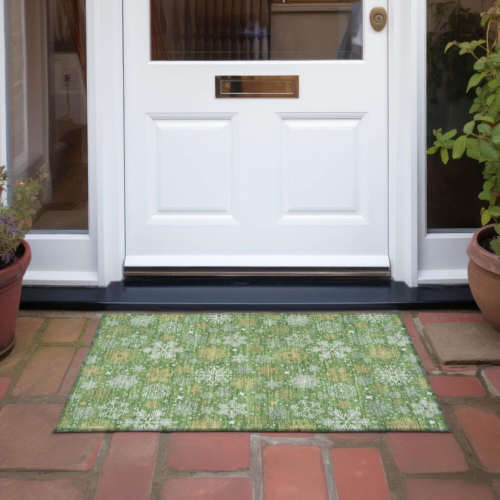 Dalyn Rug Company Wonderland WN31 1&#39;8&quot; x 2&#39;6&quot; Green Indoor/Outdoor Area Rug, , large