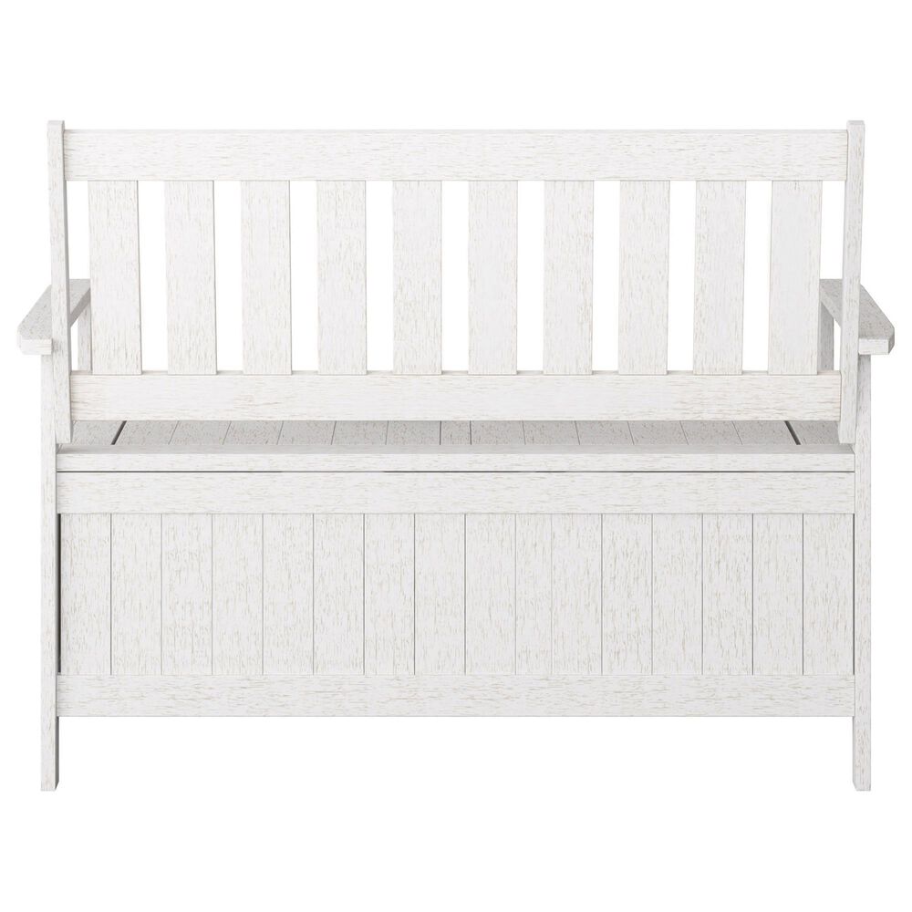 CorLiving Miramar Patio Storage Bench in White, , large