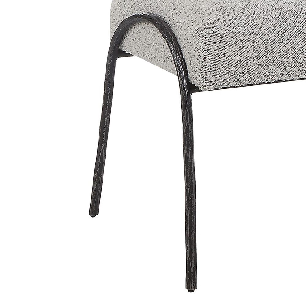 Uttermost Jacobsen Bench with Gray Cushion in Aged Black, , large