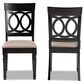Baxton Studio Lucie Side Chair with Sand Cushion in Espresso Brown (Set of 2), , large