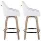 LumiSource Hannah Swivel Counter Stool with White Faux Leather Upholstery in Whitewashed and Black (Set of 2), , large