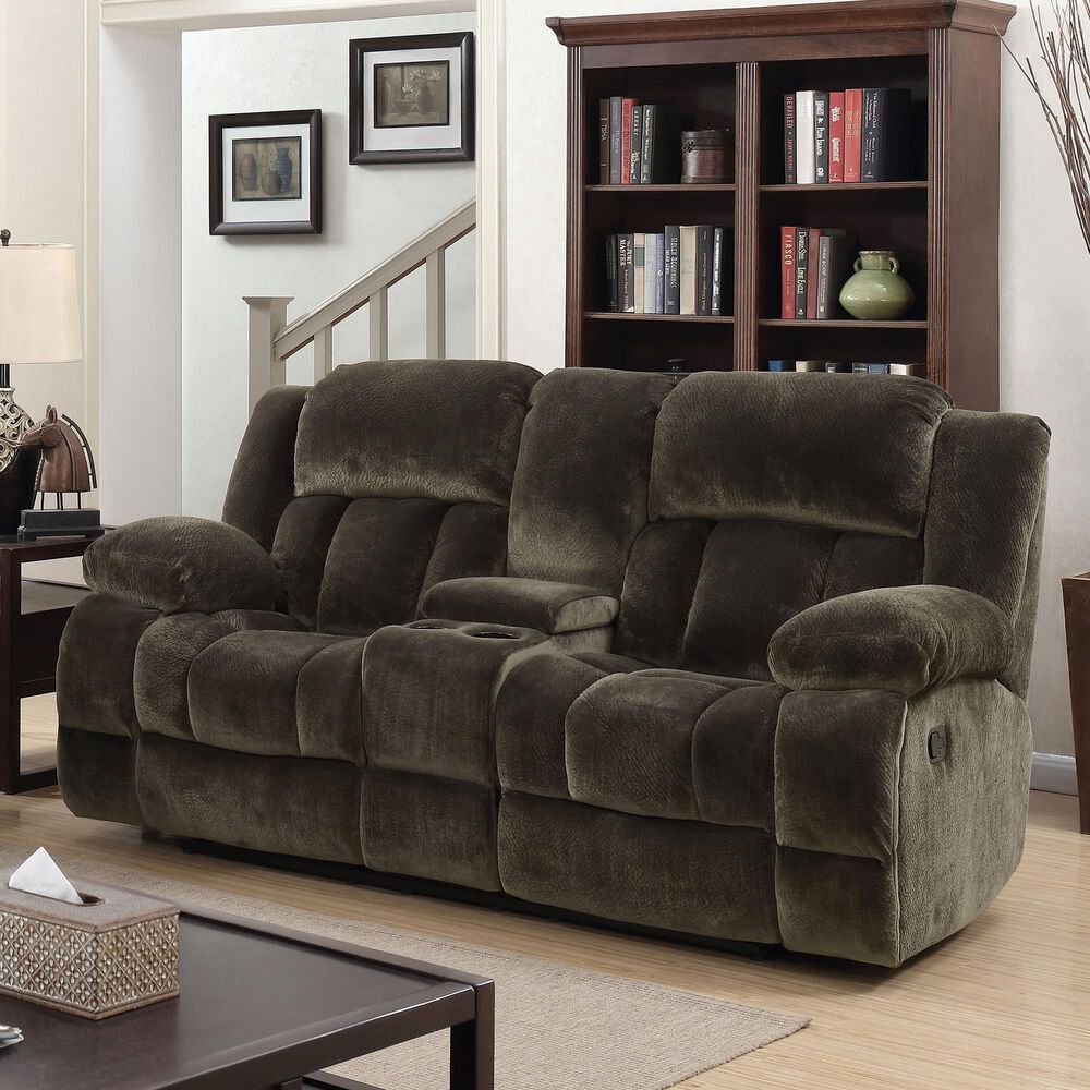 Furniture of America Hoyt 3-Piece Reclining Living Room Set in Brown, , large