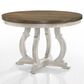 HOMLUX 47"W Round Contemporary Dining Table with Cross Base, in Walnut Top & Off-White Base, , large