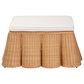 bali & pari Palm 39" Square Ottoman with Light Honey Rattan in White, , large