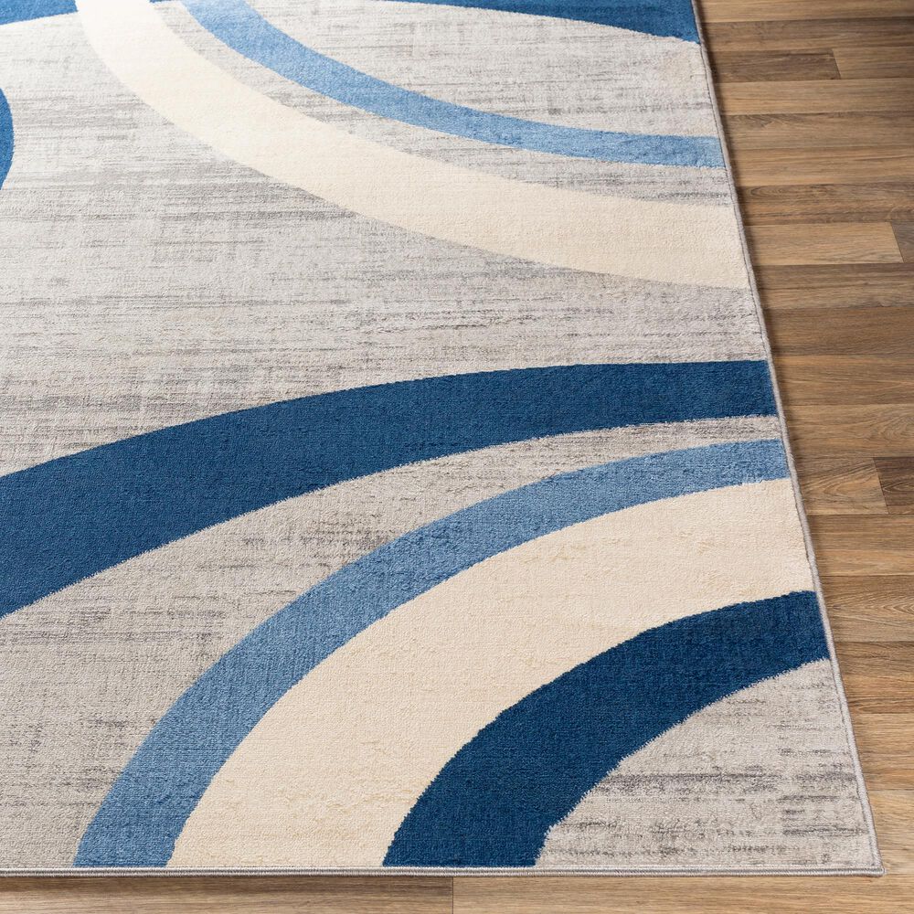 Surya Monaco MOC-2320 2&#39; x 3&#39; Navy, Silver Gray and Cream Scatter Rug, , large