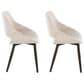 LumiSource Fabrico Side Chair with Cream Fabric Cushion in Dark Walnut (Set of 2), , large