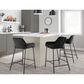 LumiSource Daniella Counter Stool with Black Velvet Upholstery in Black (Set of 2), , large