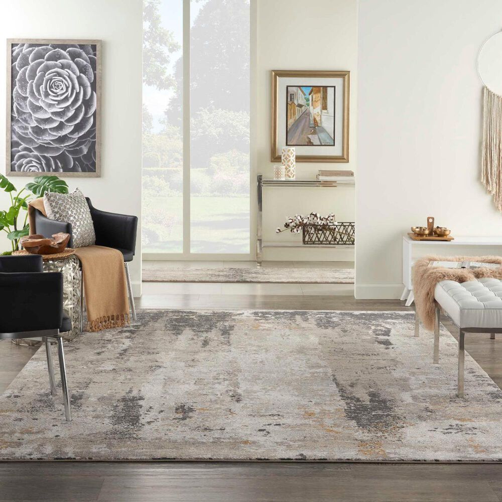 Nourison Tangra 7&#39;10&quot; x 9&#39;10&quot; Cream and Grey Area Rug, , large