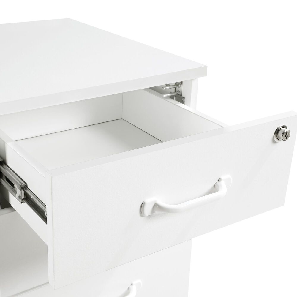 OSP Home Prado 3-Drawer Mobile File Cabinet in White, , large