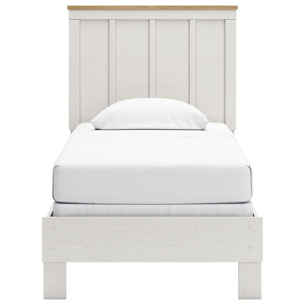 Ashley Linnocreek 3-Piece Twin Bedroom Set in White and Warm Brown, , large