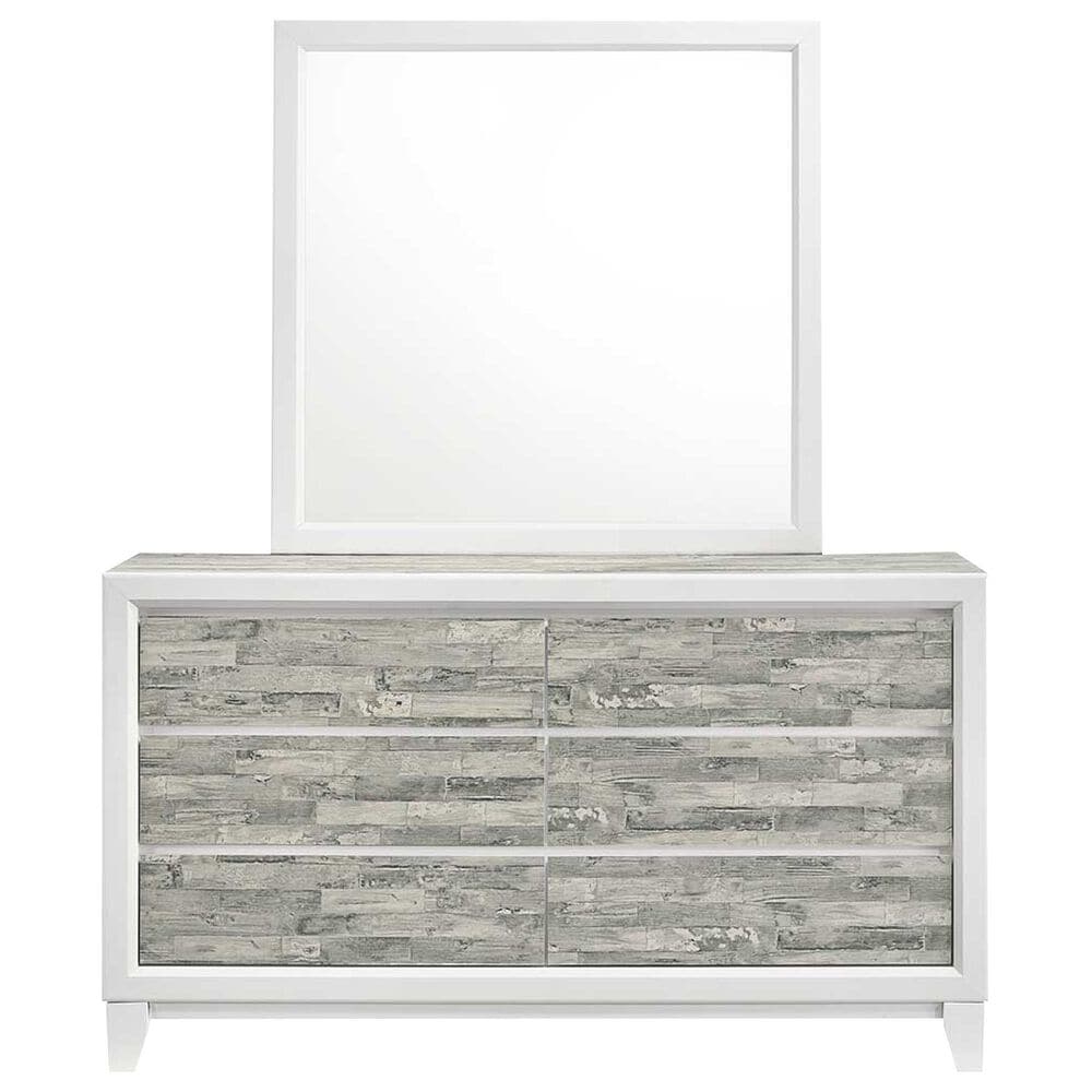 Titanic Furniture Artic 6-Drawer Dresser and Mirror in Gray, , large