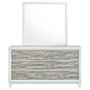 Titanic Furniture Artic 6-Drawer Dresser and Mirror in Gray, , large