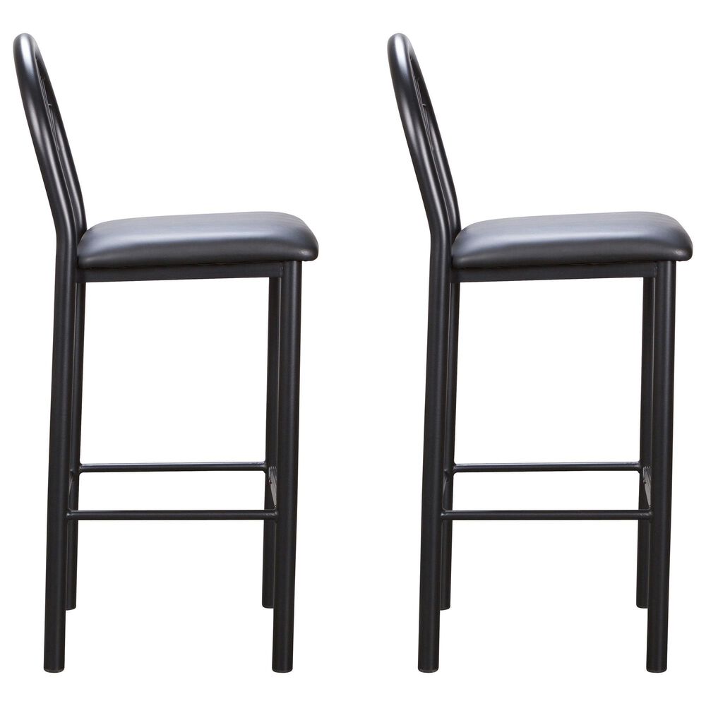 Linon Home Decor Thayer Bar Stool in Black (Set of 2), , large