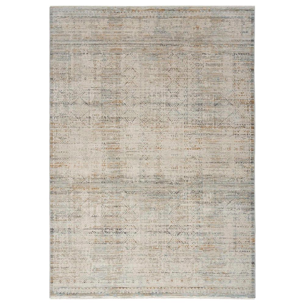 Nourison Lynx 7"10" Round Ivory and Multicolor Area Rug, , large