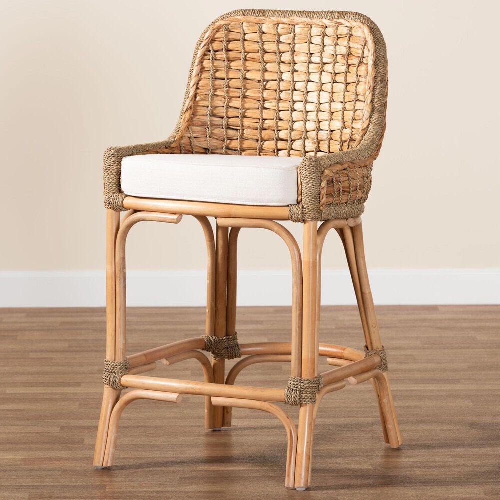 Baxton Studio Kyle Counter Stool in Natural Brown, , large