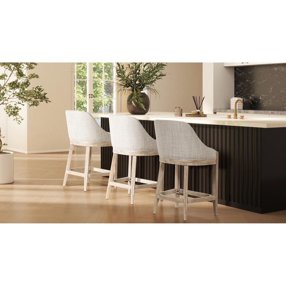Jennifer Taylor Home Newport 26.5" Counter Stool with Neutral Gray Cushion in Brushed Natural, , large