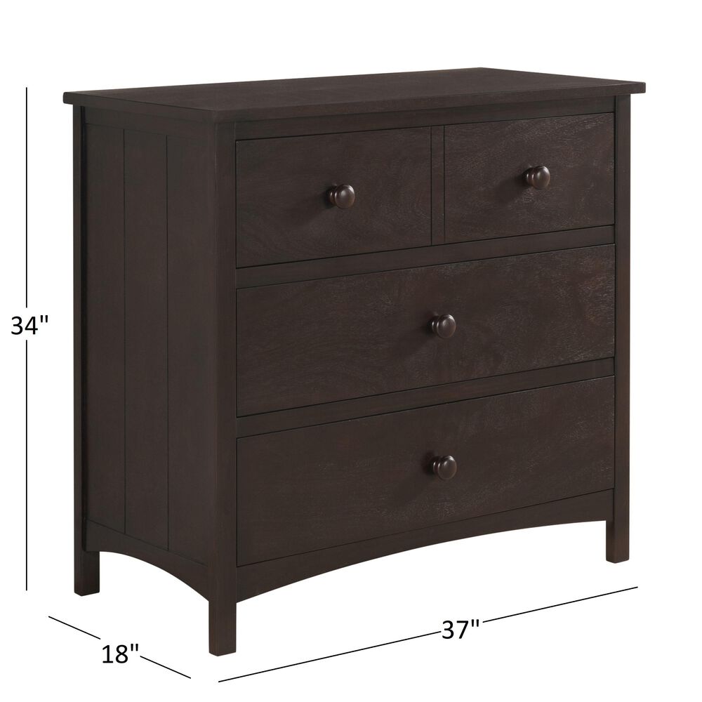 Oxford Baby Universal Ready To Assemble 3 Drawer Dresser in Espresso Brown, , large