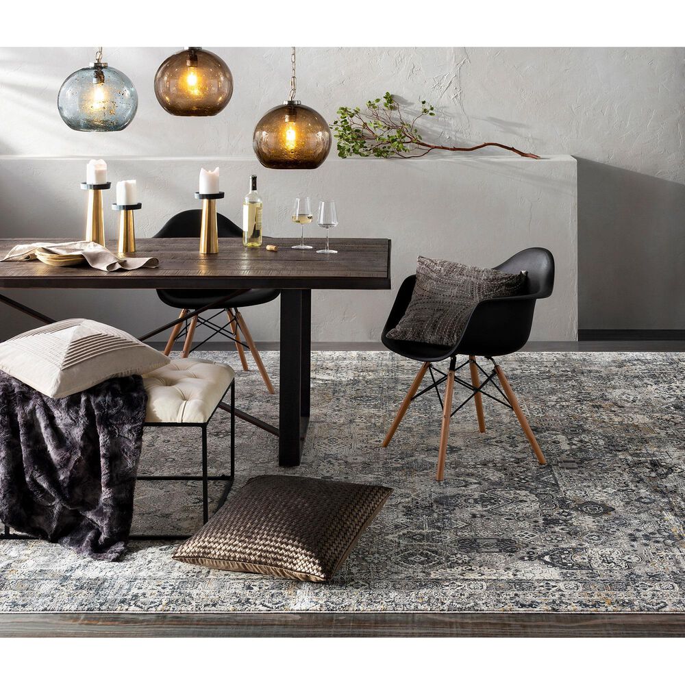 Surya Solar 10&#39; x 14&#39; Gray, Light Gray, Charcoal, Black and Mustard Area Rug, , large