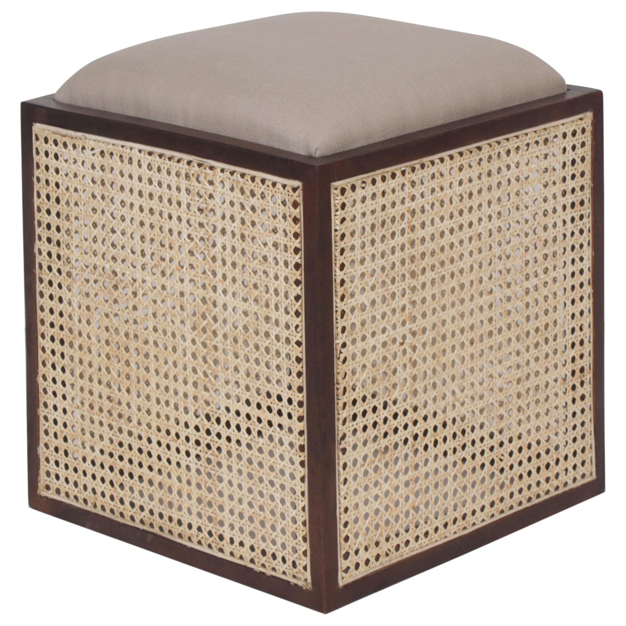 Rattan on sale cube stool