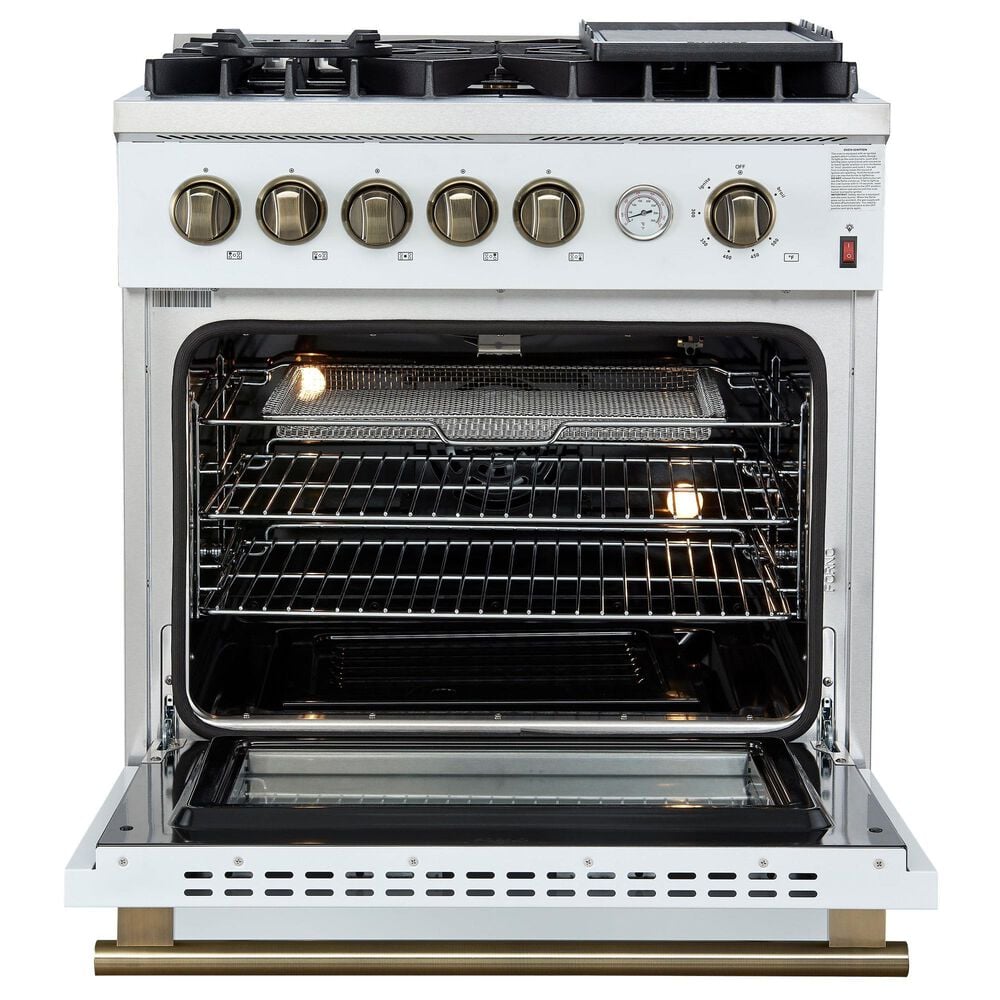 Forno Giovanni 30" Freestanding Gas Range in White, , large