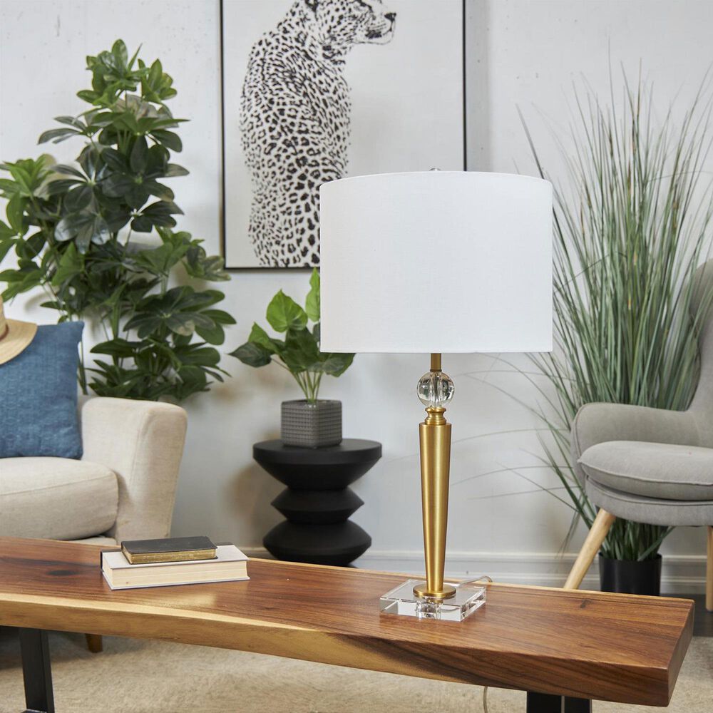 Maple and Jade Inverted Cone Table Lamp in Gold and Clear, , large