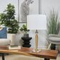 Maple and Jade Inverted Cone Table Lamp in Gold and Clear, , large