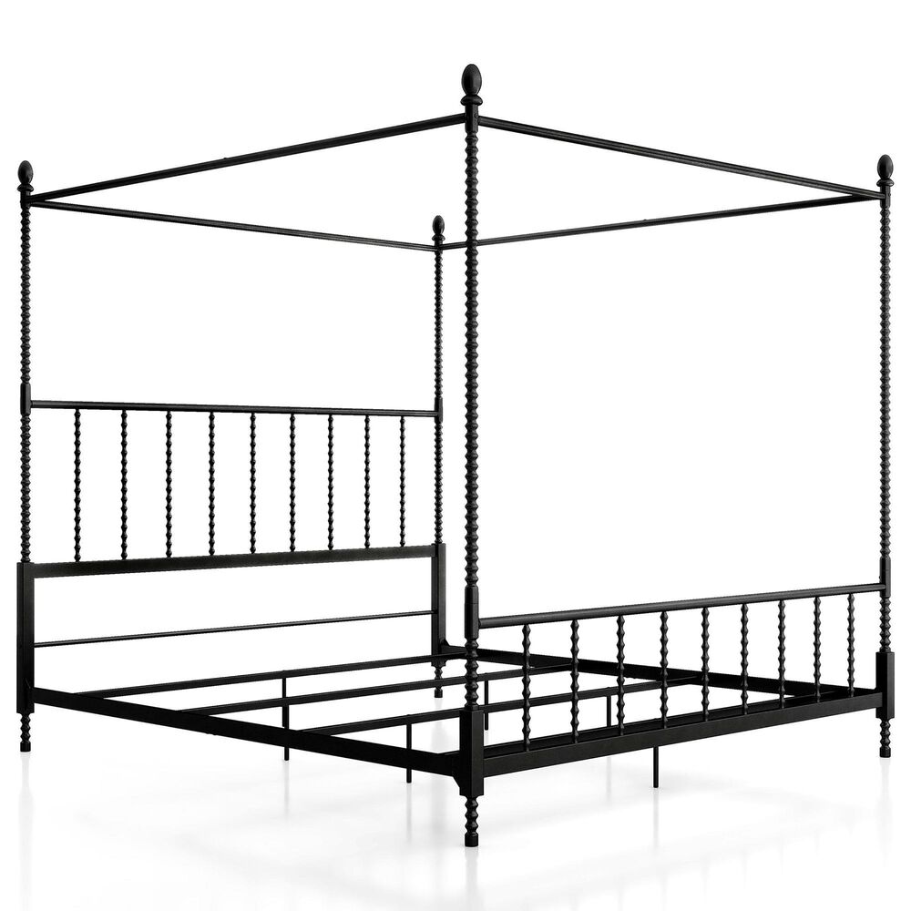 Furniture of America Elliot King Canopy Bed in Black, , large