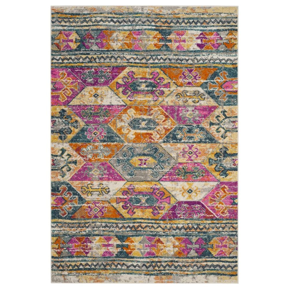 Safavieh Madison MAD118C 5"1" x 7"6" Blue and Fuchsia Area Rug, , large