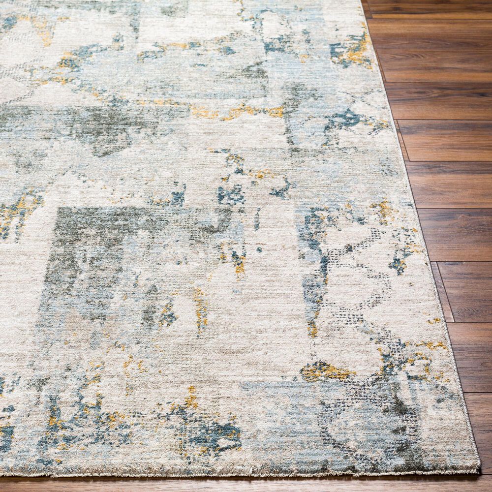 Surya Dresden Taupe, Off-White, Dusty Sage, Deep Teal, Light Gray, Mustard and Ink Blue 2'7" x 10' Runner, , large
