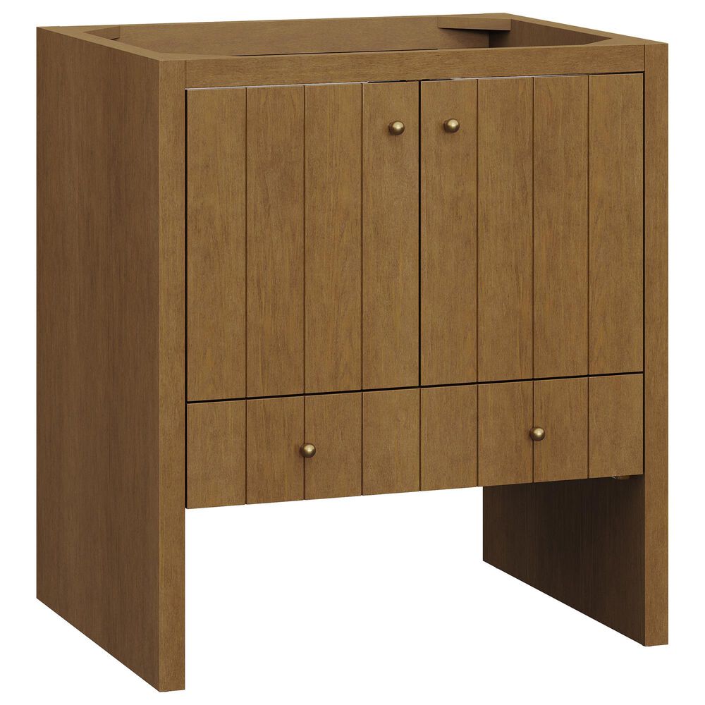 James Martin Hudson 30" Single Bathroom Vanity in Honey Oak with 3 cm Parisien Bleu Silestone Top and Rectangular Sink, , large