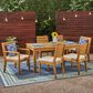Hearth and Haven 7-Piece Outdoor Expandable Dining Set with Beige Cushions in Natural, , large
