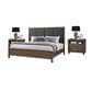 New Heritage Design Harrisburg King Bed and Two Nightstands in Walnut Brown with USB Port, , large