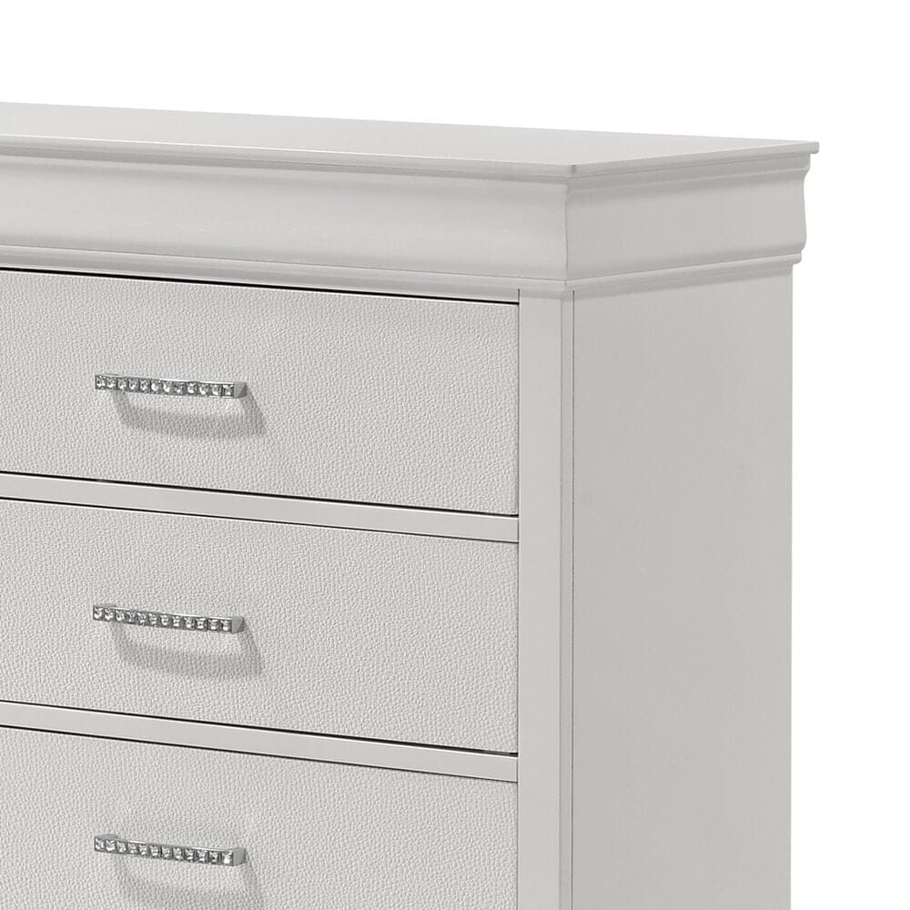 Crown Mark Amalia 3-Piece Queen Bedroom Set in White, , large