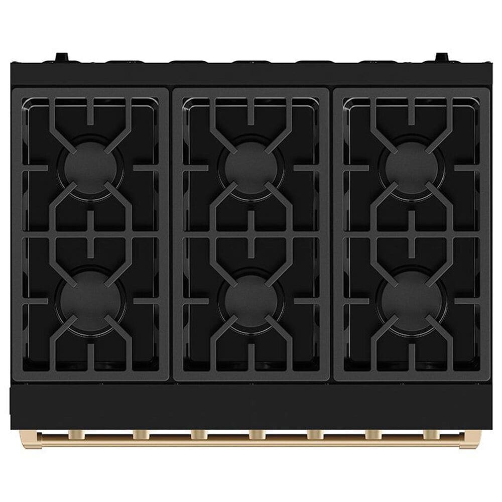 Thor Kitchen Gordon Ramsay 6 Cu. Ft. Professional Gas Range with Bronze Handle Kit in Black, , large