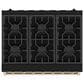 Thor Kitchen Gordon Ramsay 6 Cu. Ft. Professional Gas Range with Bronze Handle Kit in Black, , large