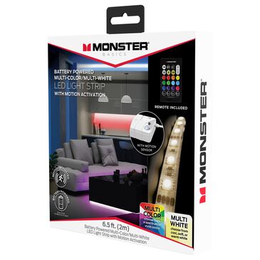Monster 6.5" Motion Activated Multicolor Light Strip in White, , large