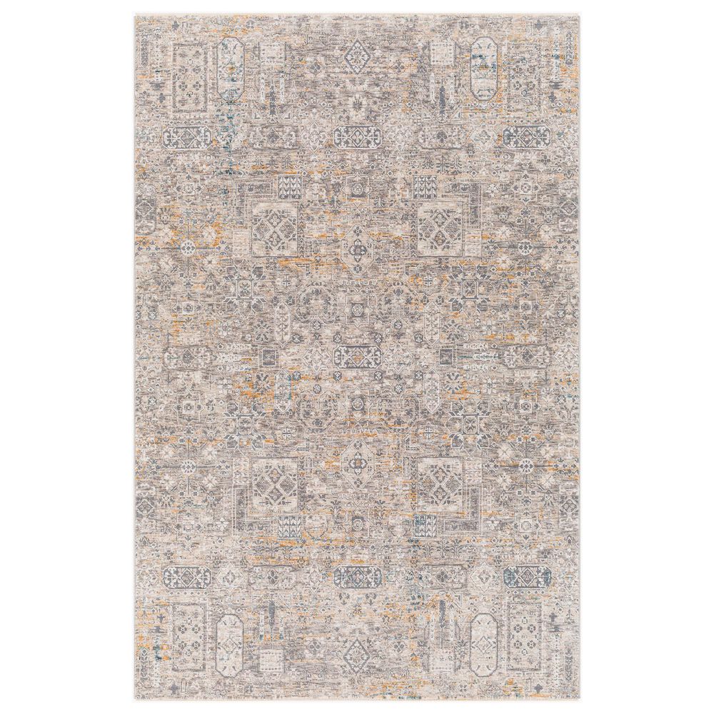 Surya Cardiff CDF-2310 Charcoal, Light Gray, Medium Gray, Camel and Blue 6"7" x 9"6" Area Rug, , large