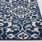 Central Oriental Terrace Tropic Mcbee 3"3" x 5" Sapphire and Snow Area Rug, , large