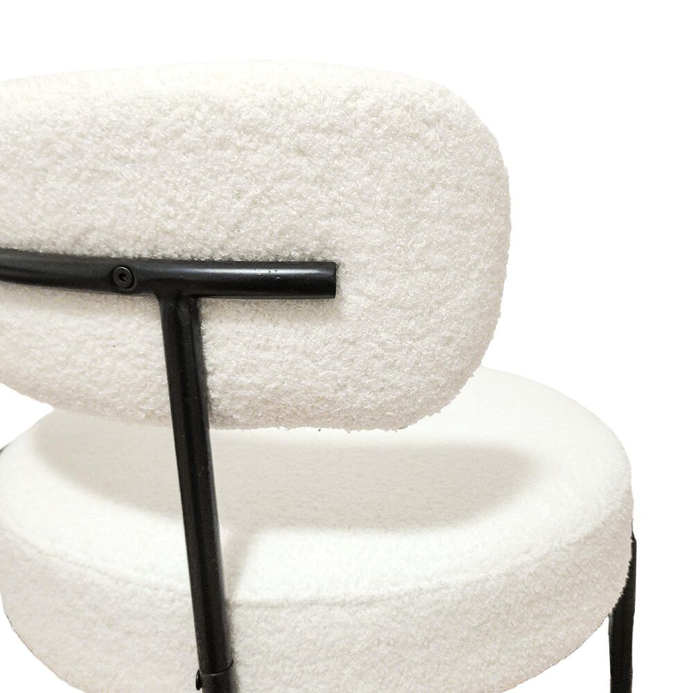 Hearth and Haven Side Chair with White Cushion in Black (Set of 2), , large