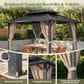 HOMLUX 10" x 12" Patio Hardtop Gazebo with Steel Posts in Khaki, , large