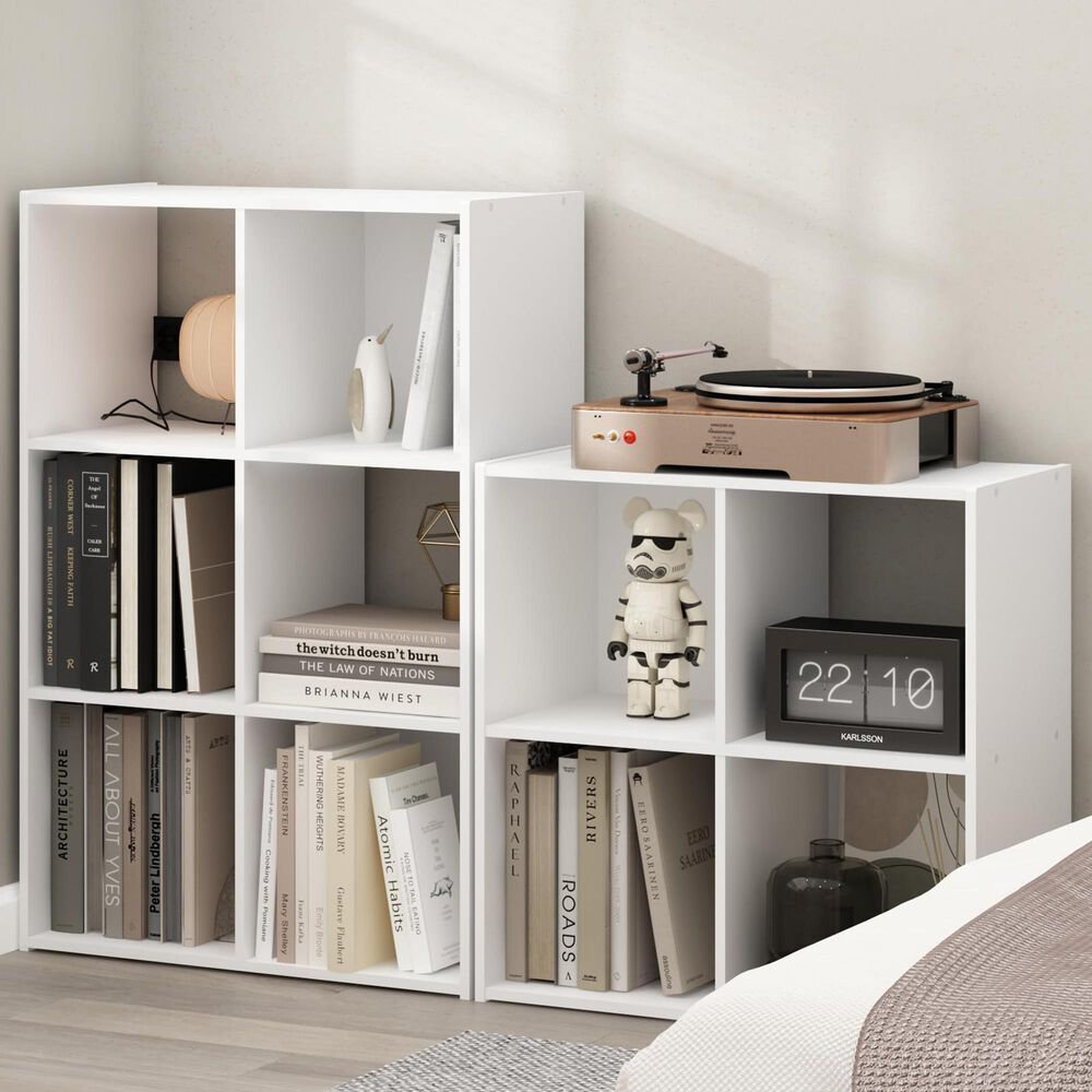 HOMLUX 4-Cube Open Shelf Bookshelf in White, , large