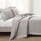 Triangle Home Fashions Ella Ruffle Lace 3-Piece King Quilt Set in Light Gray, , large