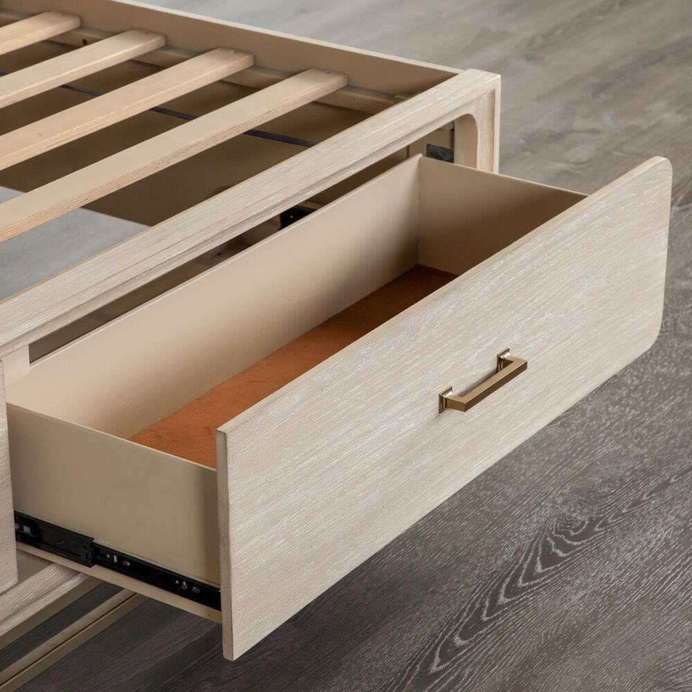Furniture of America Sandnes King Platform Bed in Light Oak and Bronze, , large