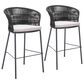 Zuo Modern Freycinet Patio Barstool with Black Frame in Gray (Set of 2), , large