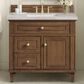 James Martin Vanities Lorelai 36" Single Vanity in Mid-Century Walnut with 3 cm Victorian Silver Quartz Top, , large