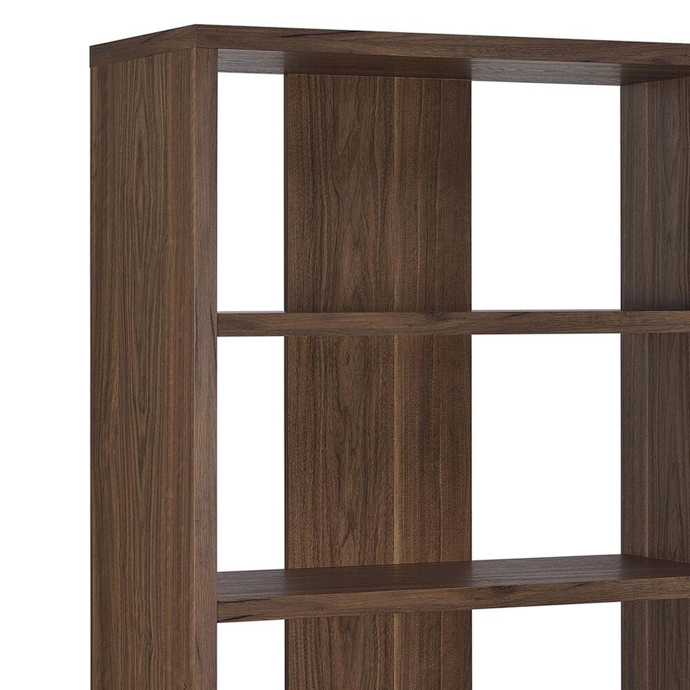 Pacific Landing Maddox 2-Piece L-desk and Bookcase Set in Black and Walnut, , large