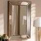 Baxton Studio Neva Rectangular Accent Wall Mirror in Antique Gold, , large