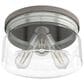 Hunter Devon Park 3-Light Flush Mount in Brushed Nickel and Grey, , large
