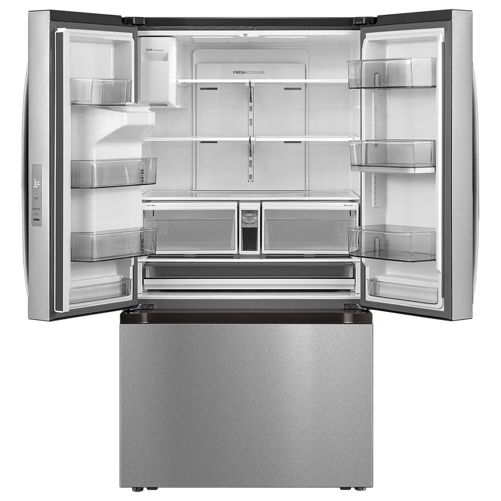 Midea 4-Piece Kitchen Package with 29.3 Cu. Ft. French Door Refrigerator and 6.3 Cu. Ft. Electric Range in Stainless Steel, , large